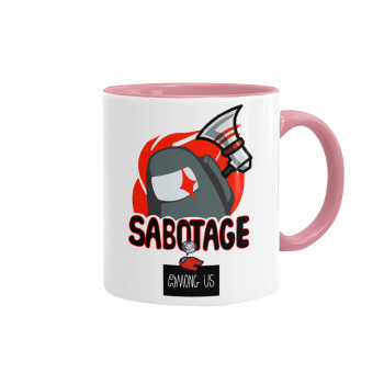Among US Sabotage, Mug colored pink, ceramic, 330ml