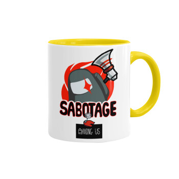Among US Sabotage, Mug colored yellow, ceramic, 330ml
