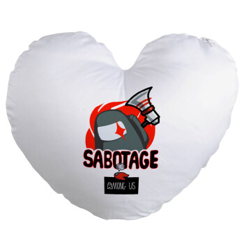 Among US Sabotage, Μαξιλάρι καναπέ καρδιά 40x40cm περιέχεται το  γέμισμα