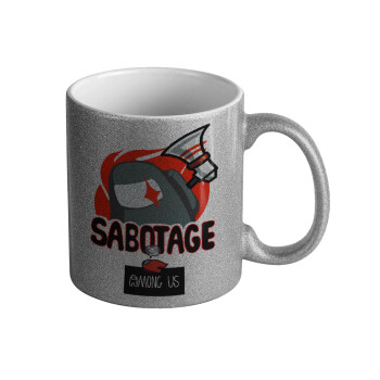 Among US Sabotage, Κούπα Ασημένια Glitter που γυαλίζει, κεραμική, 330ml