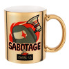 Mug ceramic, gold mirror, 330ml