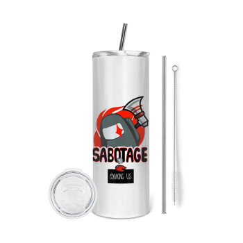 Among US Sabotage, Tumbler stainless steel 600ml, with metal straw & cleaning brush