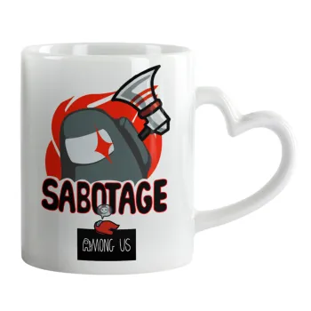 Among US Sabotage, Mug heart handle, ceramic, 330ml