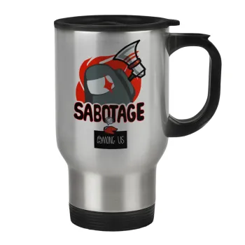 Among US Sabotage, Stainless steel travel mug with lid, double wall 450ml