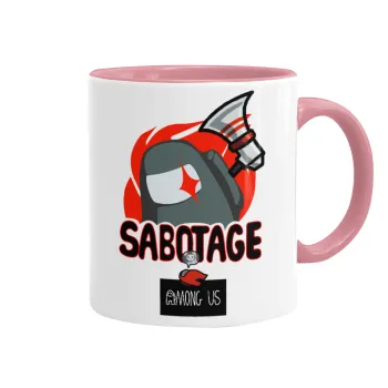 Among US Sabotage, Κούπα χρωματιστή ροζ, κεραμική, 330ml