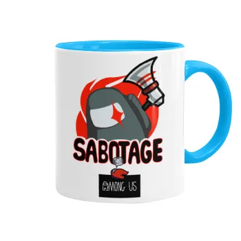Among US Sabotage, Κούπα χρωματιστή γαλάζια, κεραμική, 330ml