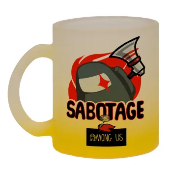 Among US Sabotage, Κούπα γυάλινη δίχρωμη με βάση το κίτρινο ματ, 330ml