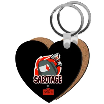 Among US Sabotage, Μπρελόκ Ξύλινο καρδιά MDF