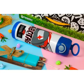 Among US Sabotage, Easter candle, Childrens hot water bottle, stainless steel, with safety straw, BLUE (500ml)