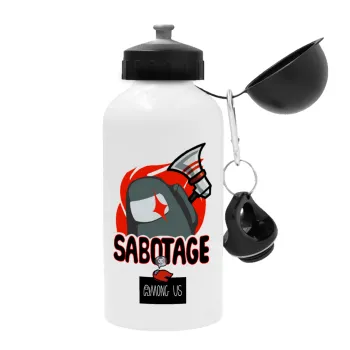 Among US Sabotage, Μεταλλικό παγούρι νερού, Λευκό, αλουμινίου 500ml