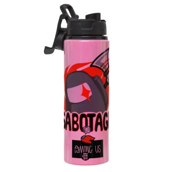 Among US Sabotage, Μεταλλικό παγούρι νερού με καπάκι ασφαλείας, αλουμινίου 850ml