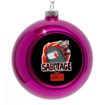 Among US Sabotage, Purple Christmas tree ornament bauble 8cm