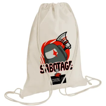 Among US Sabotage, Τσάντα πλάτης πουγκί GYMBAG natural (28x40cm)