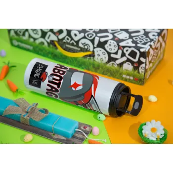 Among US Sabotage, Easter candle,Travel Tumbler 2 Lids, with metal straw & cleaning brush & aromatic flat candle (30cm) (BLUE)