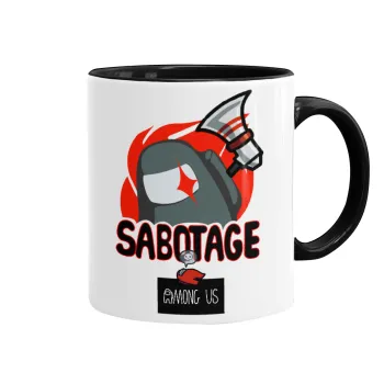 Among US Sabotage, Κούπα χρωματιστή μαύρη, κεραμική, 330ml