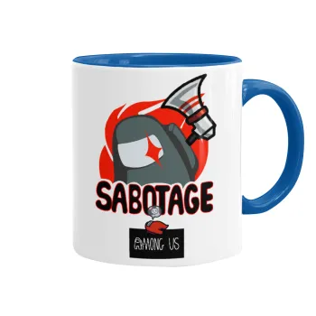Among US Sabotage, Mug colored blue, ceramic, 330ml