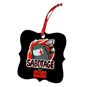 Among US Sabotage, Στολίδι Χριστουγεννιάτικο στολίδι polygon ξύλινο 7.5cm