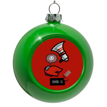 Among US Shhhh!!!, Green Christmas tree ornament bauble 8cm