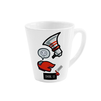 Among US Shhhh!!!, Κούπα κωνική Latte Λευκή, κεραμική, 300ml