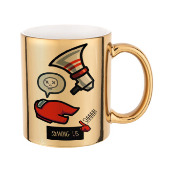 Among US Shhhh!!!, Mug ceramic, gold mirror, 330ml