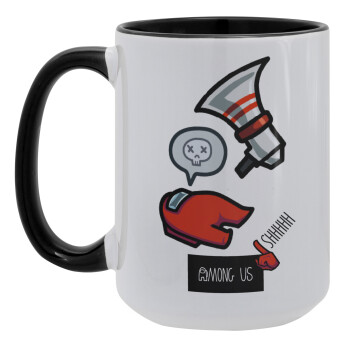 Among US Shhhh!!!, Κούπα Mega 15oz, κεραμική Μαύρη, 450ml