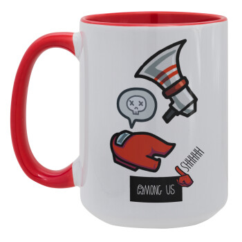 Among US Shhhh!!!, Κούπα Mega 15oz, κεραμική Κόκκινη, 450ml