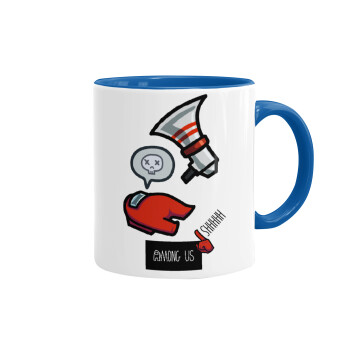 Among US Shhhh!!!, Κούπα χρωματιστή μπλε, κεραμική, 330ml