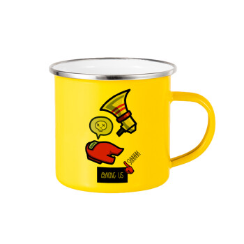 Among US Shhhh!!!, Yellow Enamel Metallic Cup 360ml