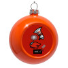 Orange Christmas tree ornament bauble 8cm