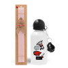 Easter Set, metallic aluminum bottle (500ml) & aromatic flat Easter candle (30cm) (PINK)