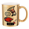 Mug ceramic, gold mirror, 330ml