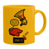 Ceramic coffee mug yellow, 330ml