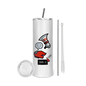 Among US Shhhh!!!, Eco friendly stainless steel tumbler 600ml, with metal straw & cleaning brush