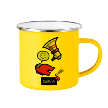 Among US Shhhh!!!, Κούπα Μεταλλική εμαγιέ Κίτρινη 360ml