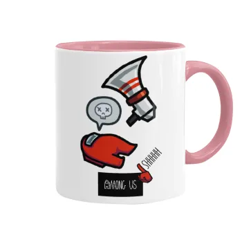Among US Shhhh!!!, Mug colored pink, ceramic, 330ml