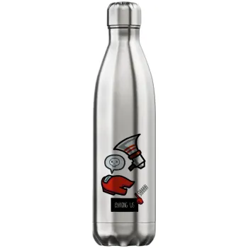 Among US Shhhh!!!, Μεταλλικό παγούρι θερμός Inox (Stainless steel), διπλού τοιχώματος, 750ml