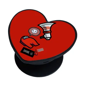 Among US Shhhh!!!, Phone Holders Stand  καρδιά Μαύρο Βάση Στήριξης Κινητού στο Χέρι