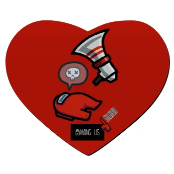 Among US Shhhh!!!, Mousepad heart 23x20cm