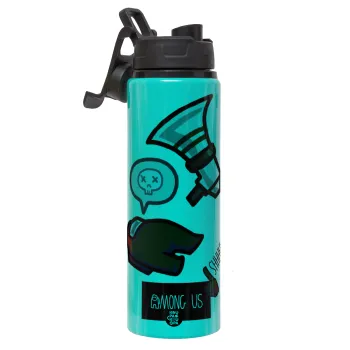 Among US Shhhh!!!, Μεταλλικό παγούρι νερού με καπάκι ασφαλείας, αλουμινίου 850ml