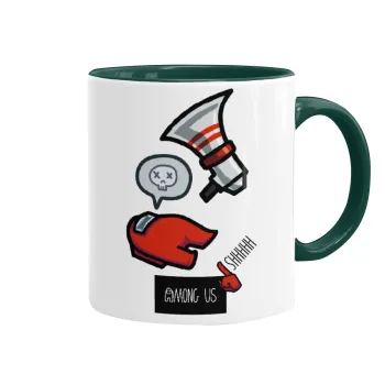 Among US Shhhh!!!, Mug colored green, ceramic, 330ml
