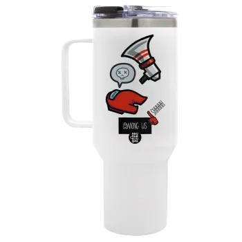 Among US Shhhh!!!, Mega Tumbler με καπάκι, διπλού τοιχώματος (θερμό) 1,2L