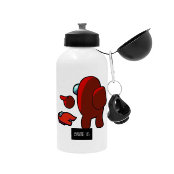 Among US i am impostor..., Μεταλλικό παγούρι νερού, Λευκό, αλουμινίου 500ml