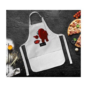 Among US i am impostor..., Ποδιά Σεφ Ολόσωμη Παιδική (με ρυθμιστικά και 2 τσέπες)