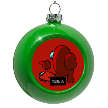 Among US i am impostor..., Green Christmas tree ornament bauble 8cm