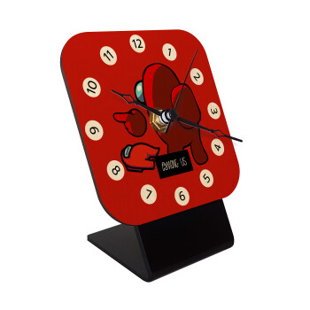 Among US i am impostor..., Quartz Table clock in natural wood (10cm)