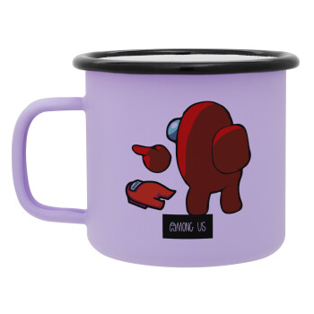 Among US i am impostor..., Κούπα Μεταλλική εμαγιέ ΜΑΤ Light Pastel Purple 360ml