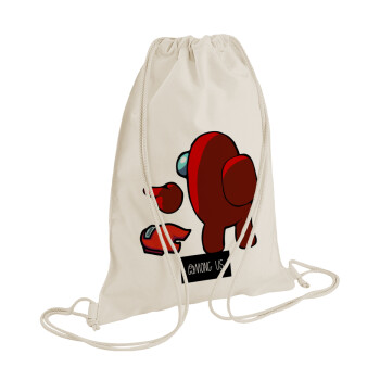 Among US i am impostor..., Τσάντα πλάτης πουγκί GYMBAG natural (28x40cm)