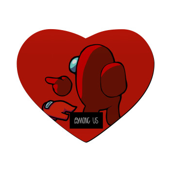 Among US i am impostor..., Mousepad heart 23x20cm