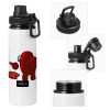 Metal water bottle with safety cap, aluminum 850ml