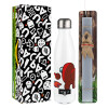 Easter candle, metallic white thermos bottle (500ml) & aromatic flat candle (30cm) (GRAY)